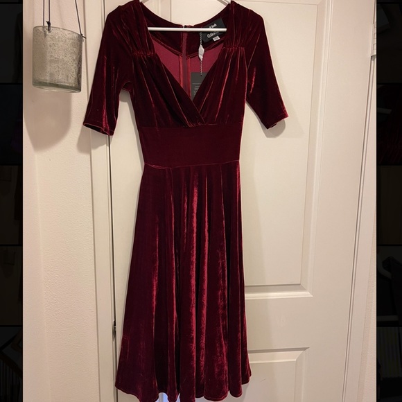 ModCloth red velvet dress - Picture 2 of 3